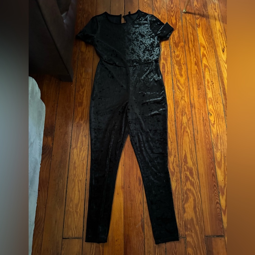 Torrid Black Velvet Jumpsuit